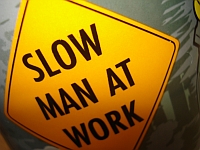 slow man at work